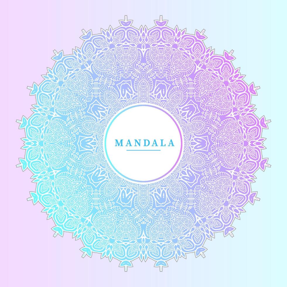 belle conception de mandala dégradé d'art en ligne vecteur