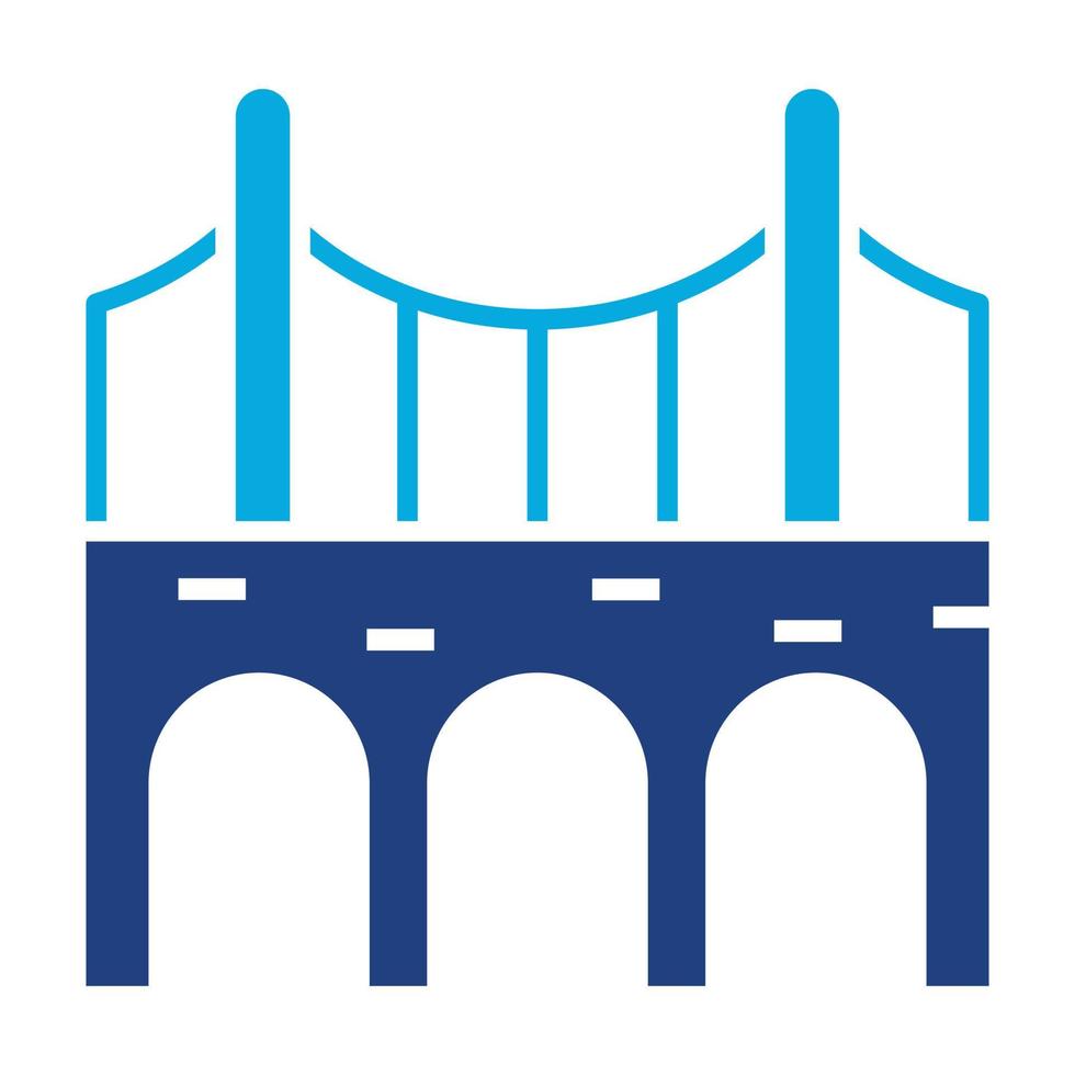 icône de glyphe de construction de pont vecteur