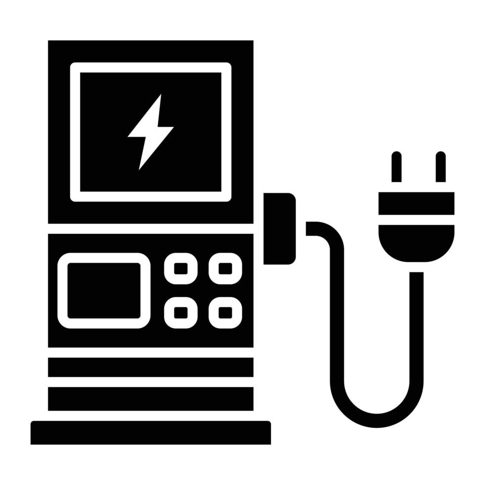 icône de glyphe de station de charge vecteur