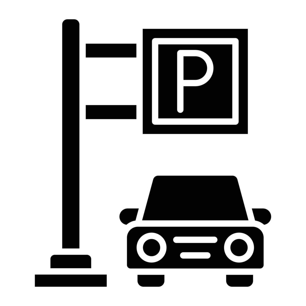 icône de glyphe de parking vecteur