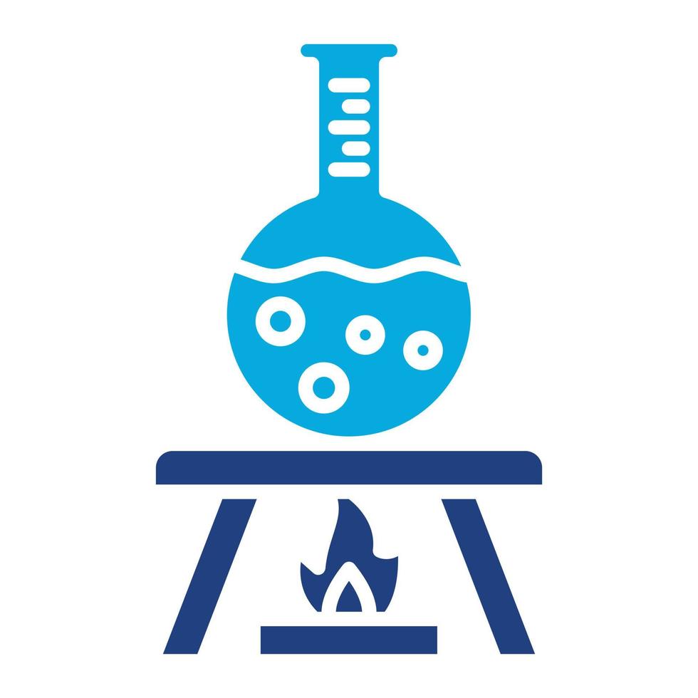 icône de deux couleurs de glyphe chimique brûlant vecteur