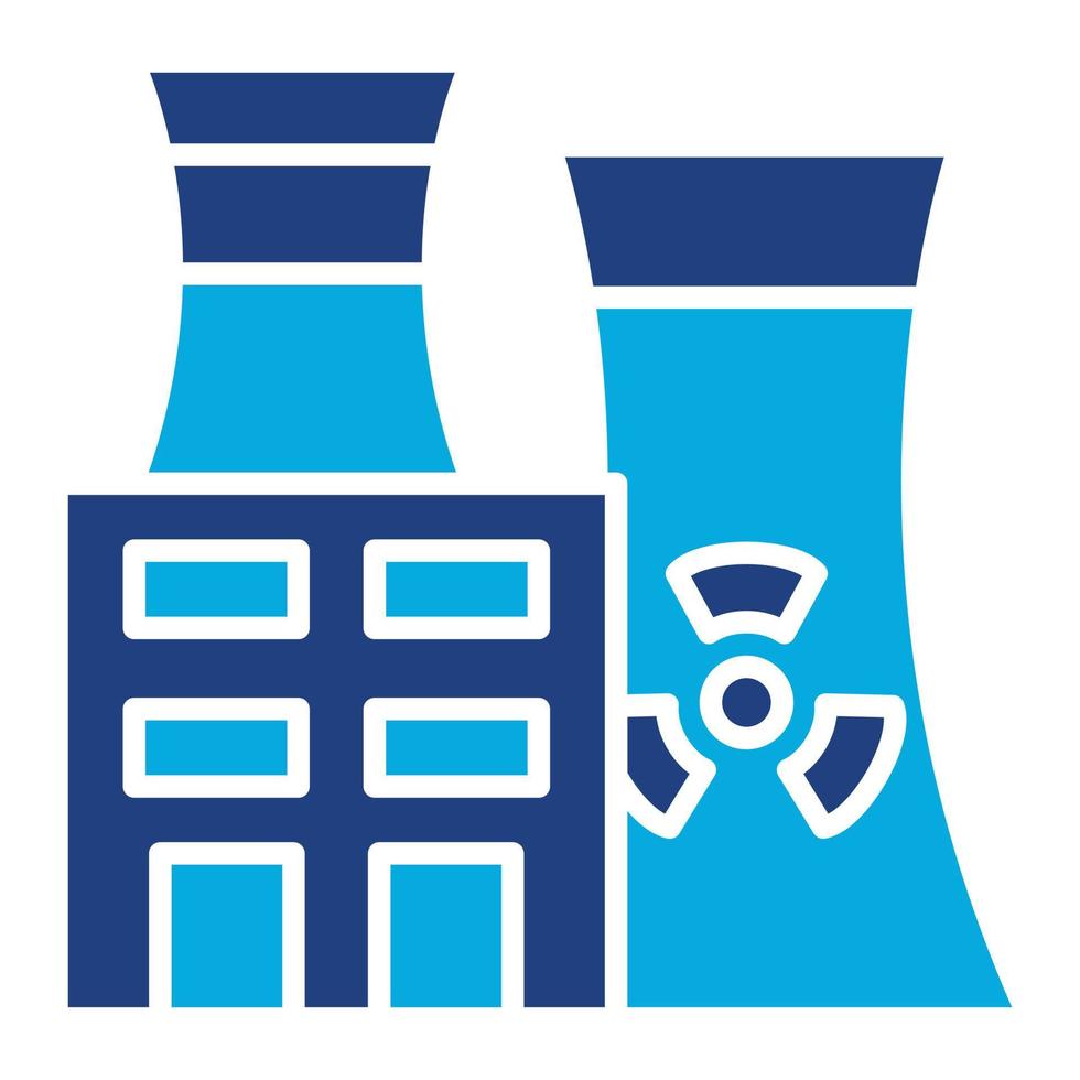 icône de deux couleurs de glyphe de centrale nucléaire vecteur