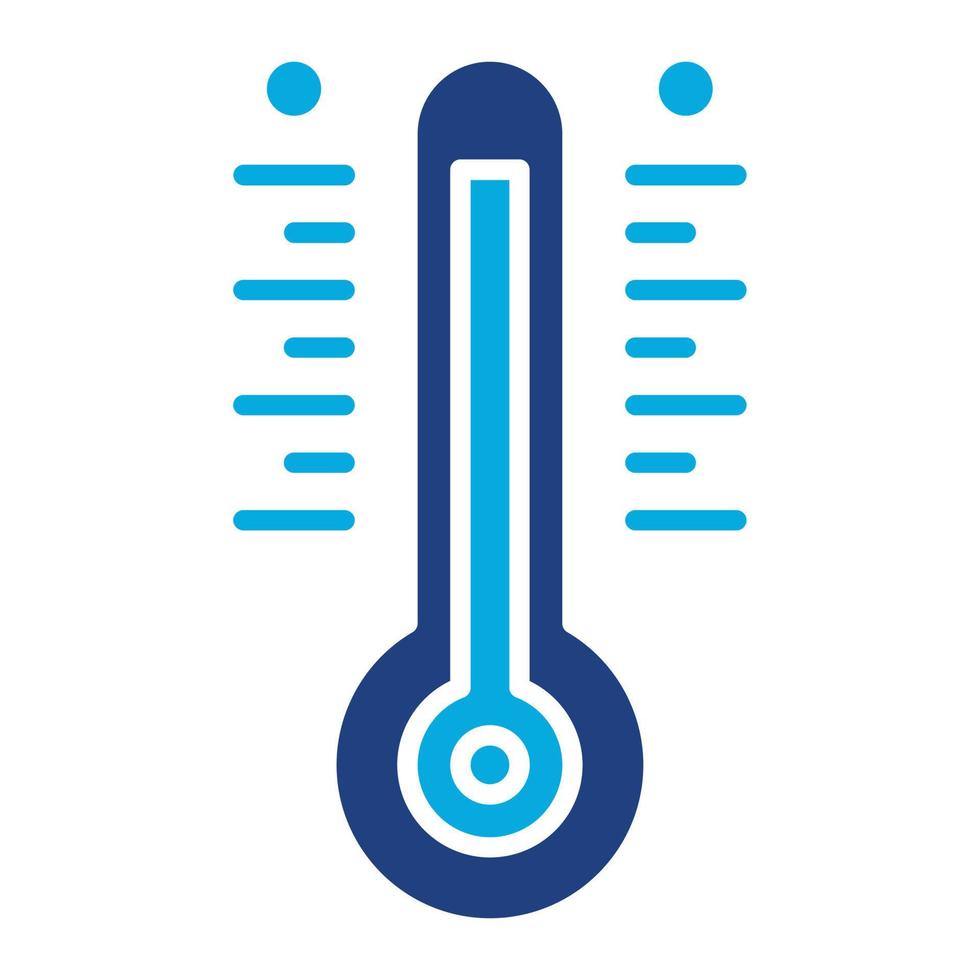 icône de deux couleurs de glyphe de thermomètre vecteur