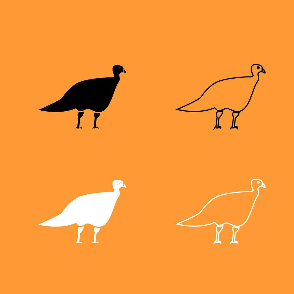 icône de jeu noir et blanc de turkeycock. vecteur
