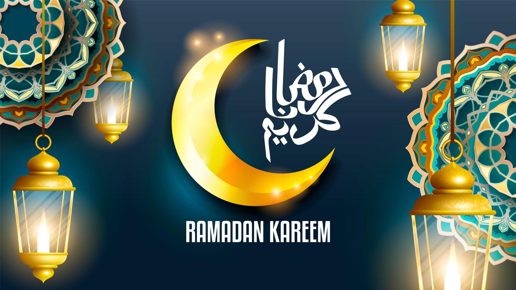 fond de lanterne ramadan kareem vecteur