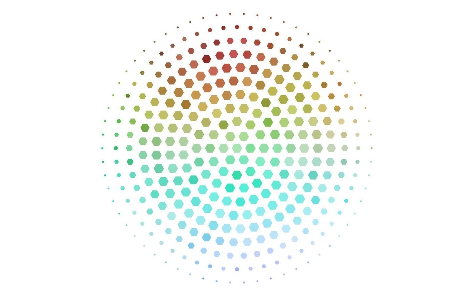 texture vectorielle arc-en-ciel multicolore clair avec des hexagones colorés. vecteur