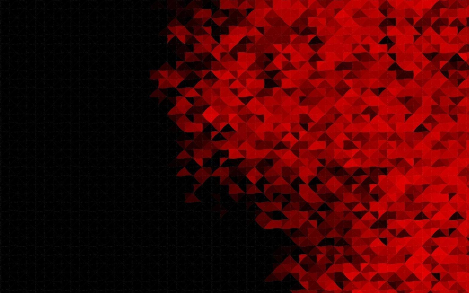 toile de fond de vecteur rouge foncé avec des lignes, des triangles.