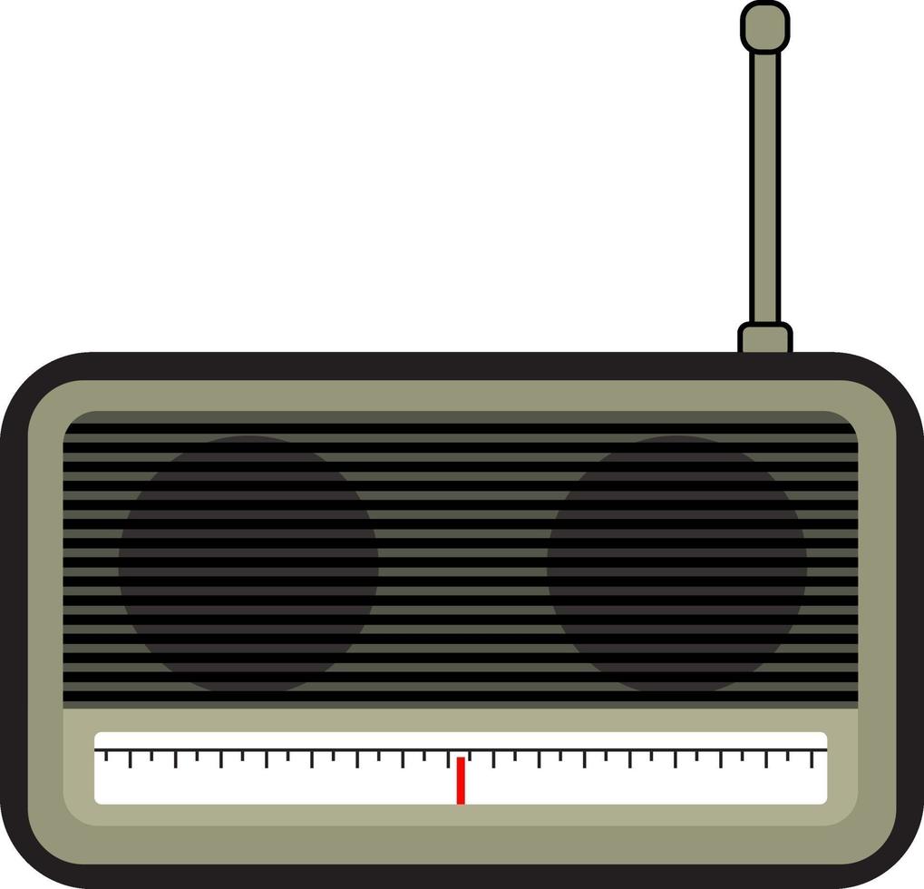 radio verte, illustration, vecteur sur fond blanc.