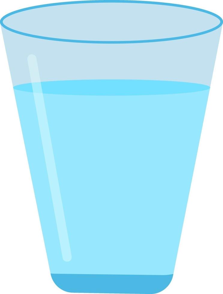 verre d'eau, illustration, vecteur sur fond blanc.