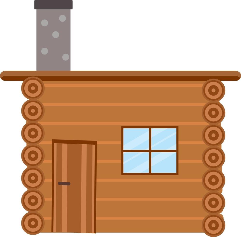 cabane en bois, illustration, vecteur sur fond blanc.