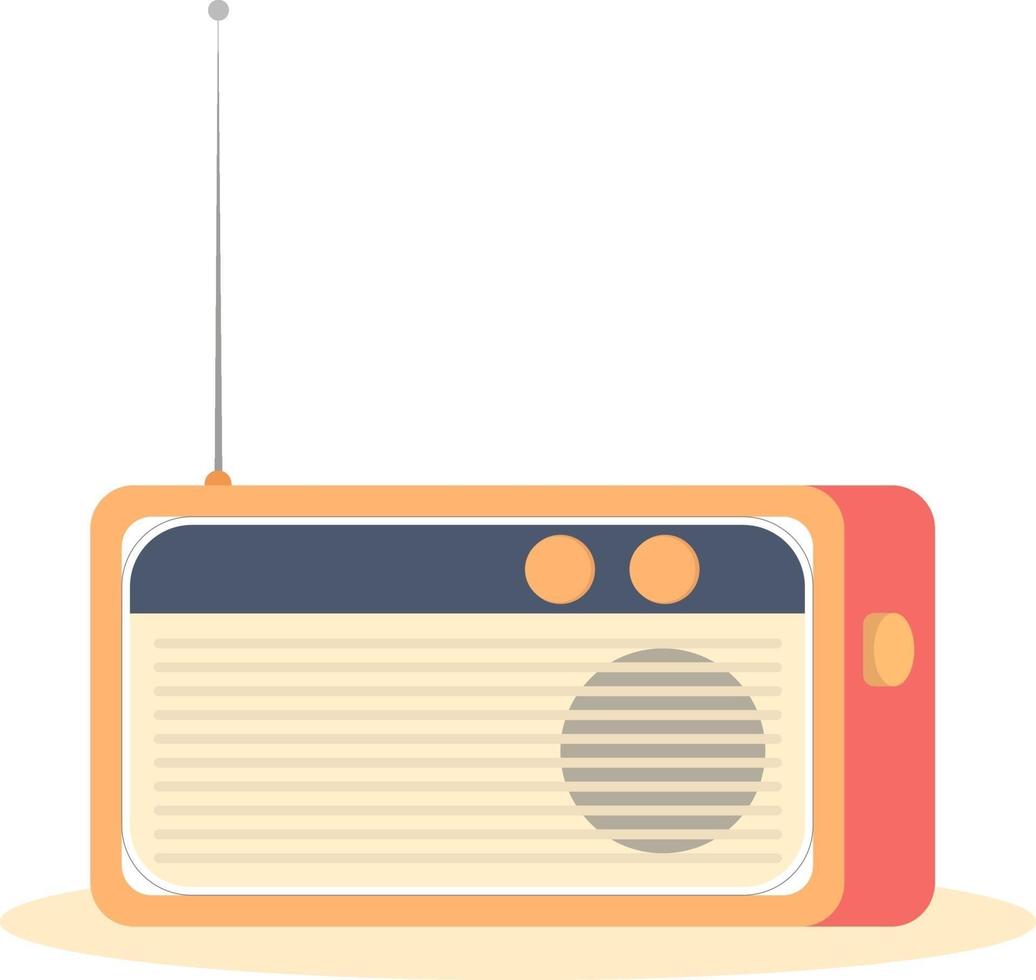 radio orange, illustration, vecteur sur fond blanc.