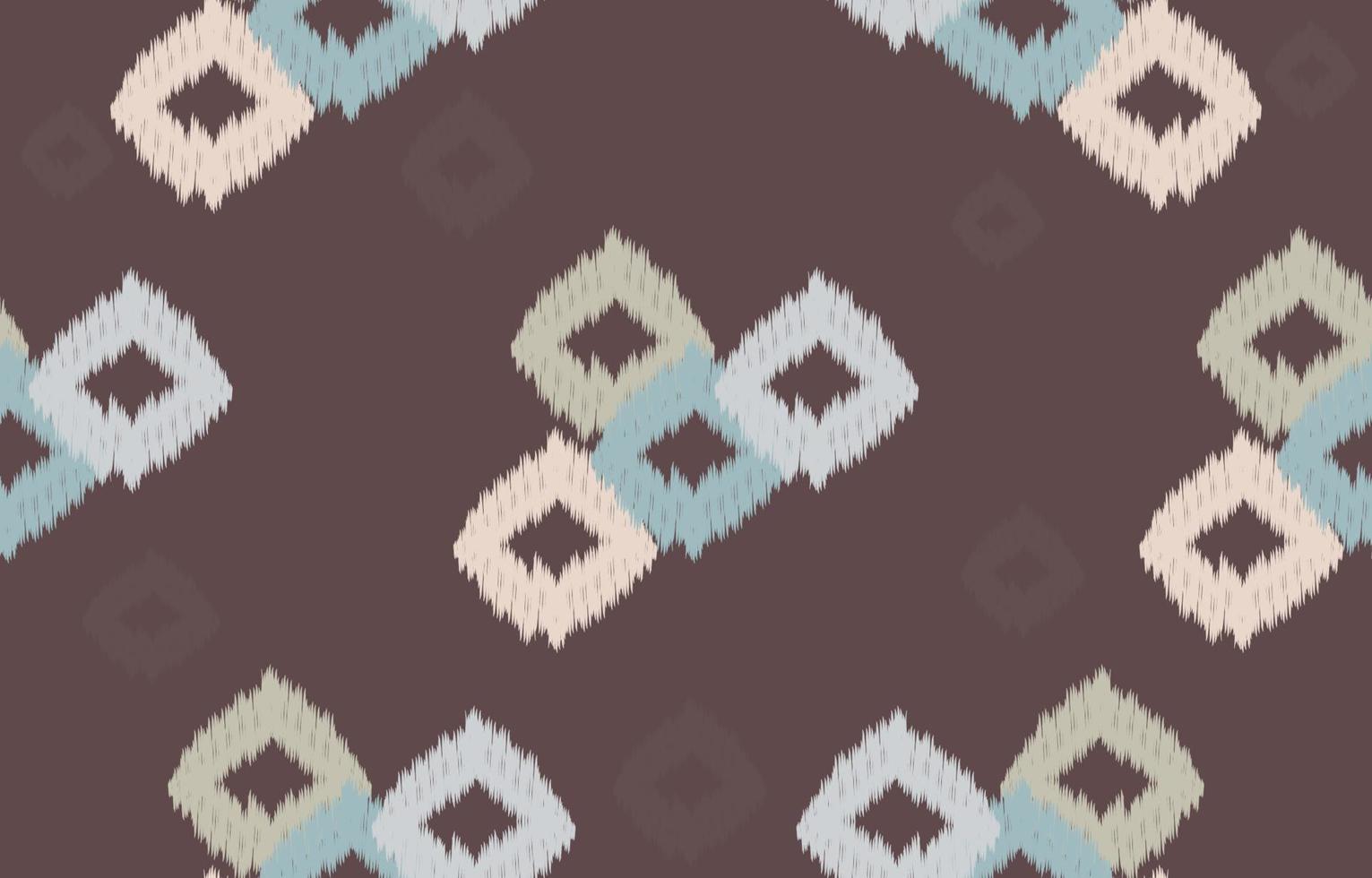 marron et couleur douce ikat motif géométrique ethnique oriental traditionnel broderie style.design pour le fond, tapis, tapis, papier peint, vêtements, emballage, batik, tissu, illustration vectorielle. vecteur