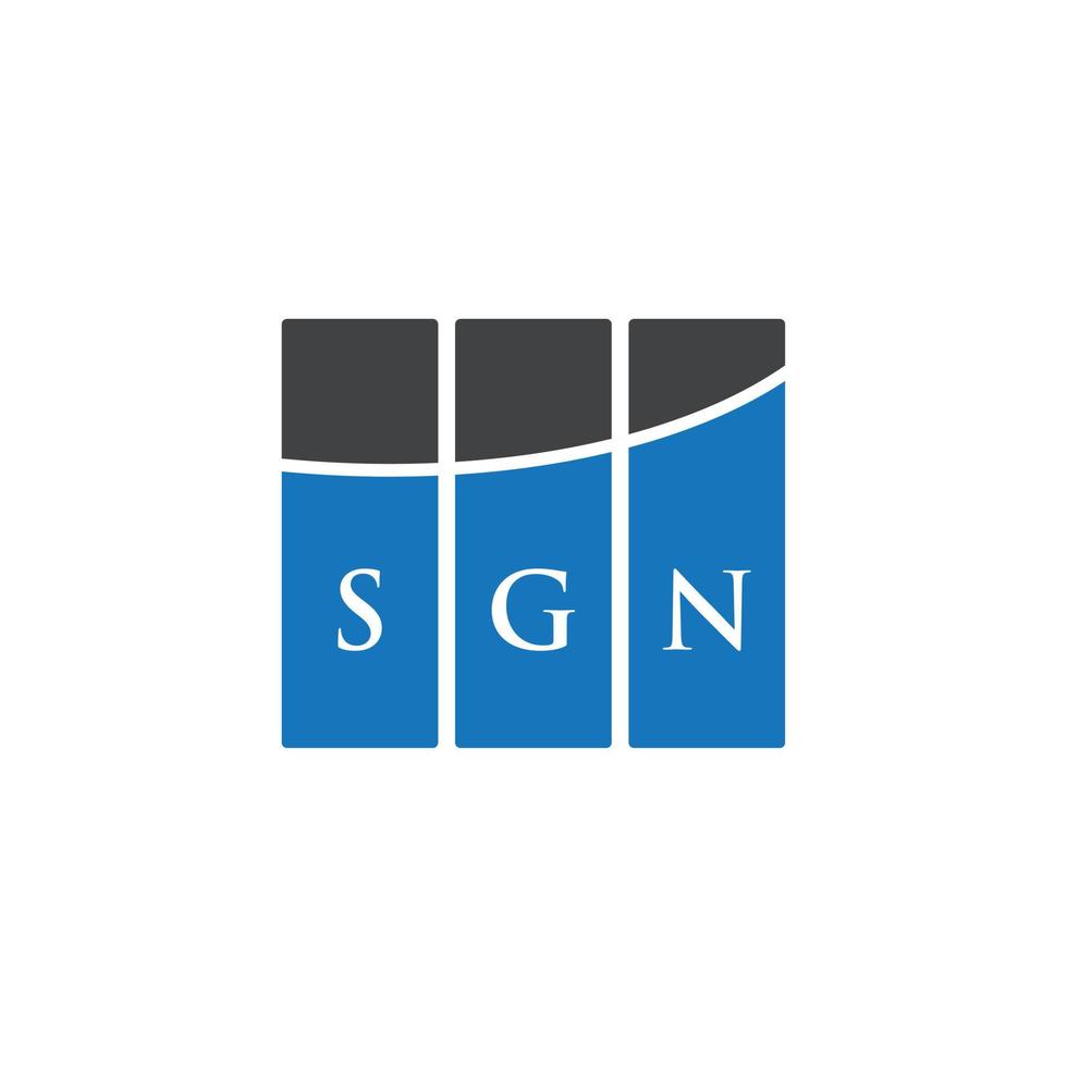 création de logo de lettre sgn sur fond blanc. concept de logo de lettre initiales créatives sgn. conception de lettre sgn. vecteur