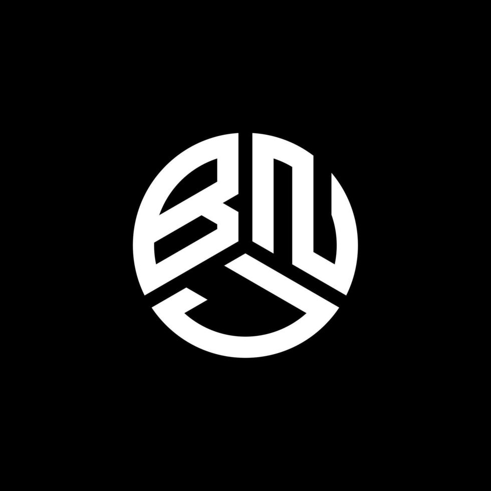 création de logo de lettre bnj sur fond blanc. concept de logo de lettre initiales créatives bnj. conception de lettre bnj. vecteur