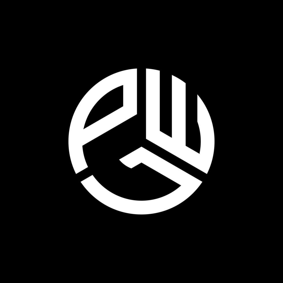 création de logo de lettre pwl sur fond noir. concept de logo de lettre initiales créatives pwl. conception de lettre pwl. vecteur