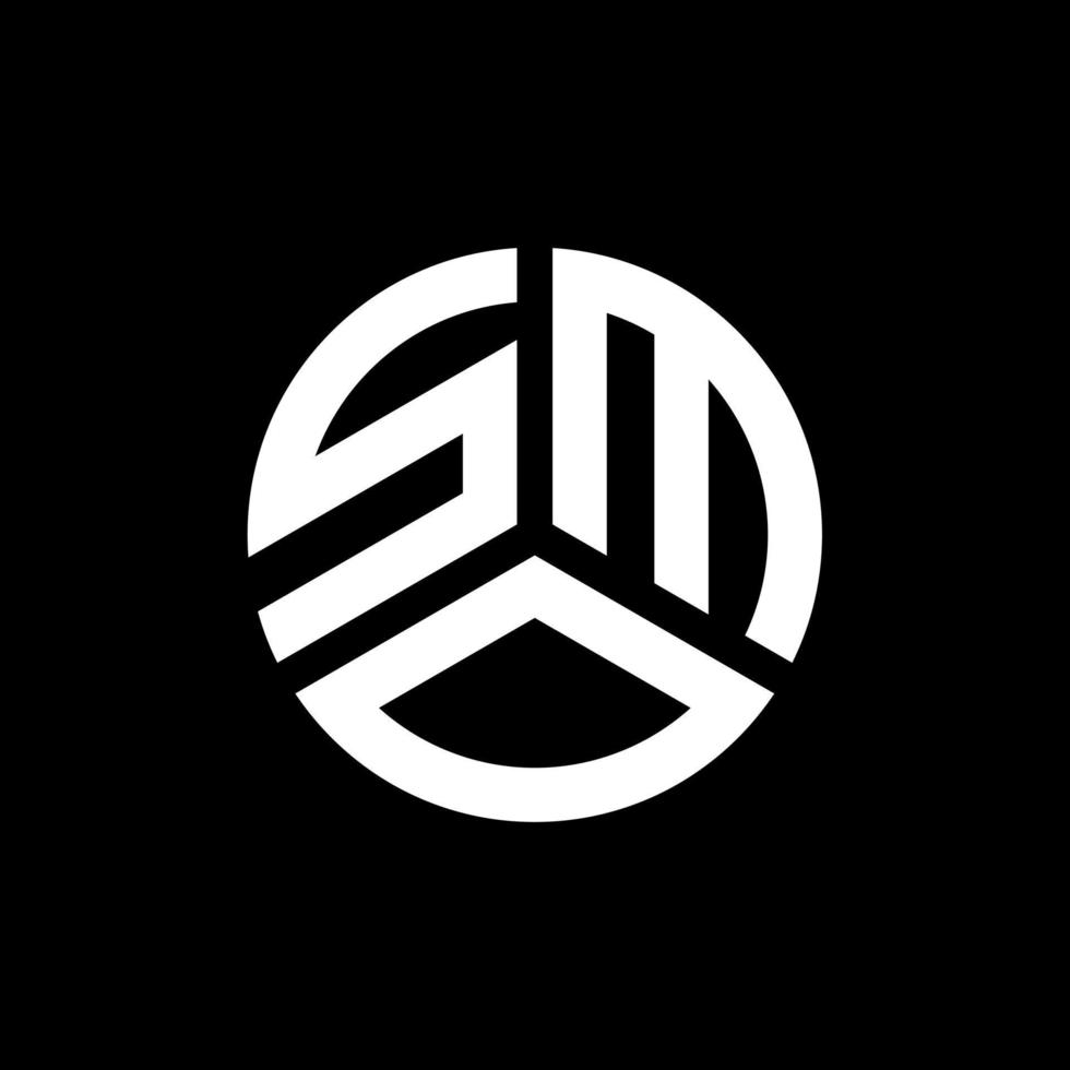 création de logo de lettre smo sur fond noir. concept de logo de lettre initiales créatives smo. conception de lettre smo. vecteur