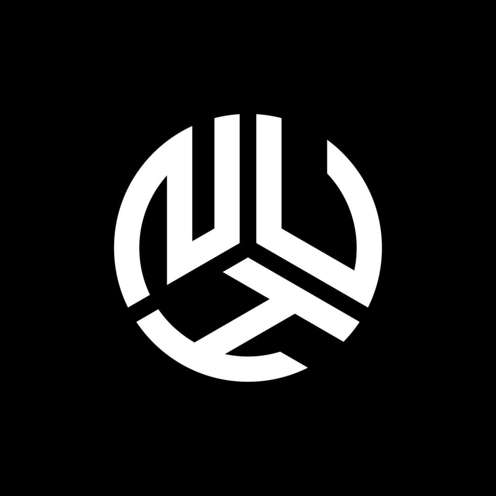 création de logo de lettre nuh sur fond noir. concept de logo de lettre initiales créatives nuh. conception de lettre nuh. vecteur
