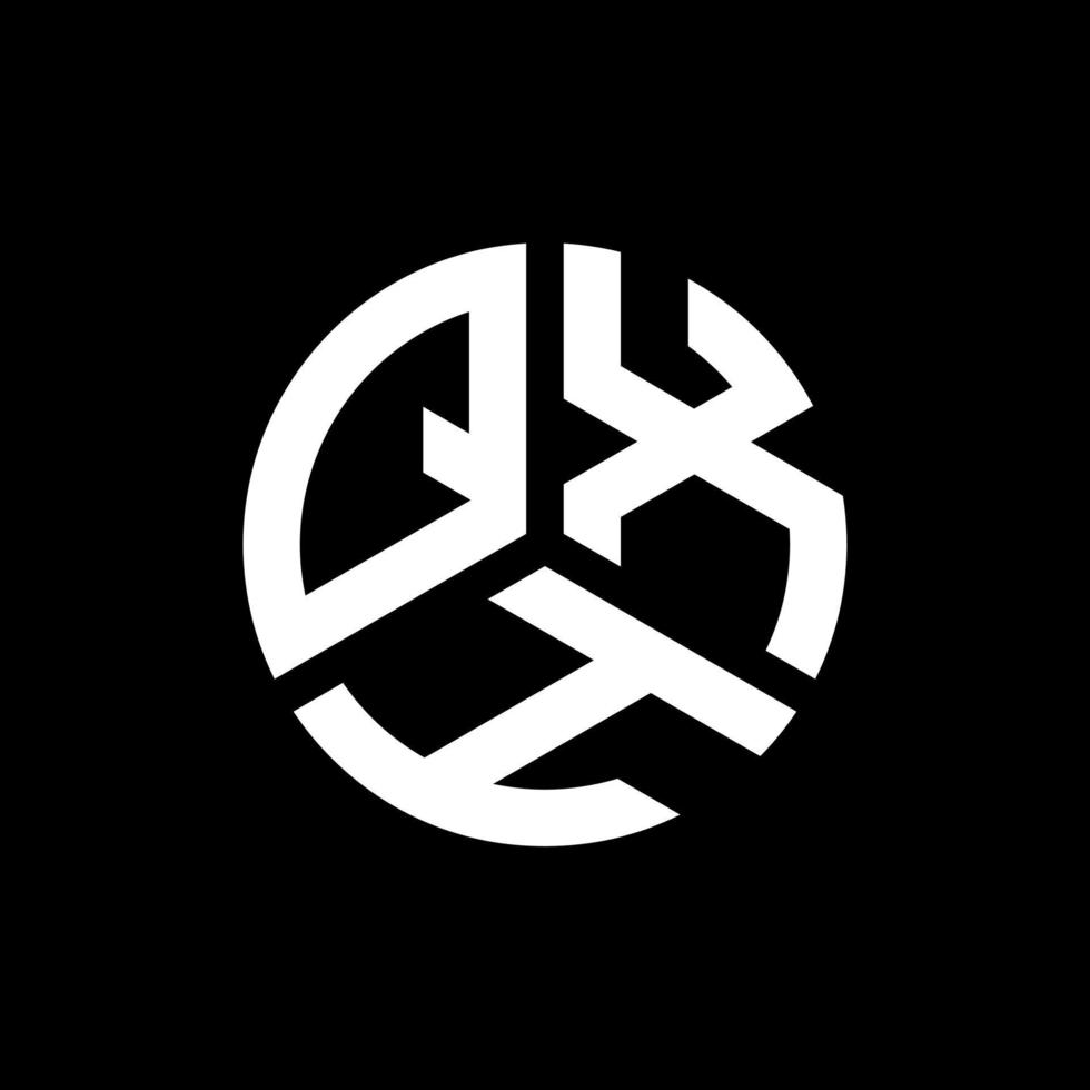création de logo de lettre qxh sur fond noir. concept de logo de lettre initiales créatives qxh. conception de lettre qxh. vecteur