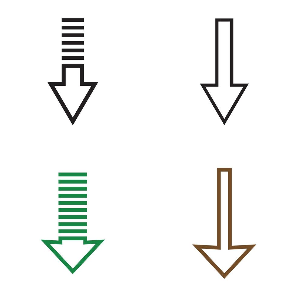 flèche partie vers le bas ensemble vecteur icône logo arrière-plan