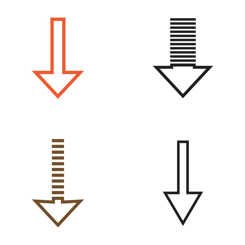 flèche partie vers le bas ensemble vecteur icône logo arrière-plan