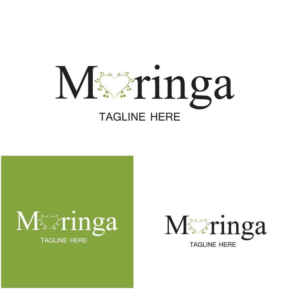 conception de vecteur d'illustration de logo de feuille de moringa