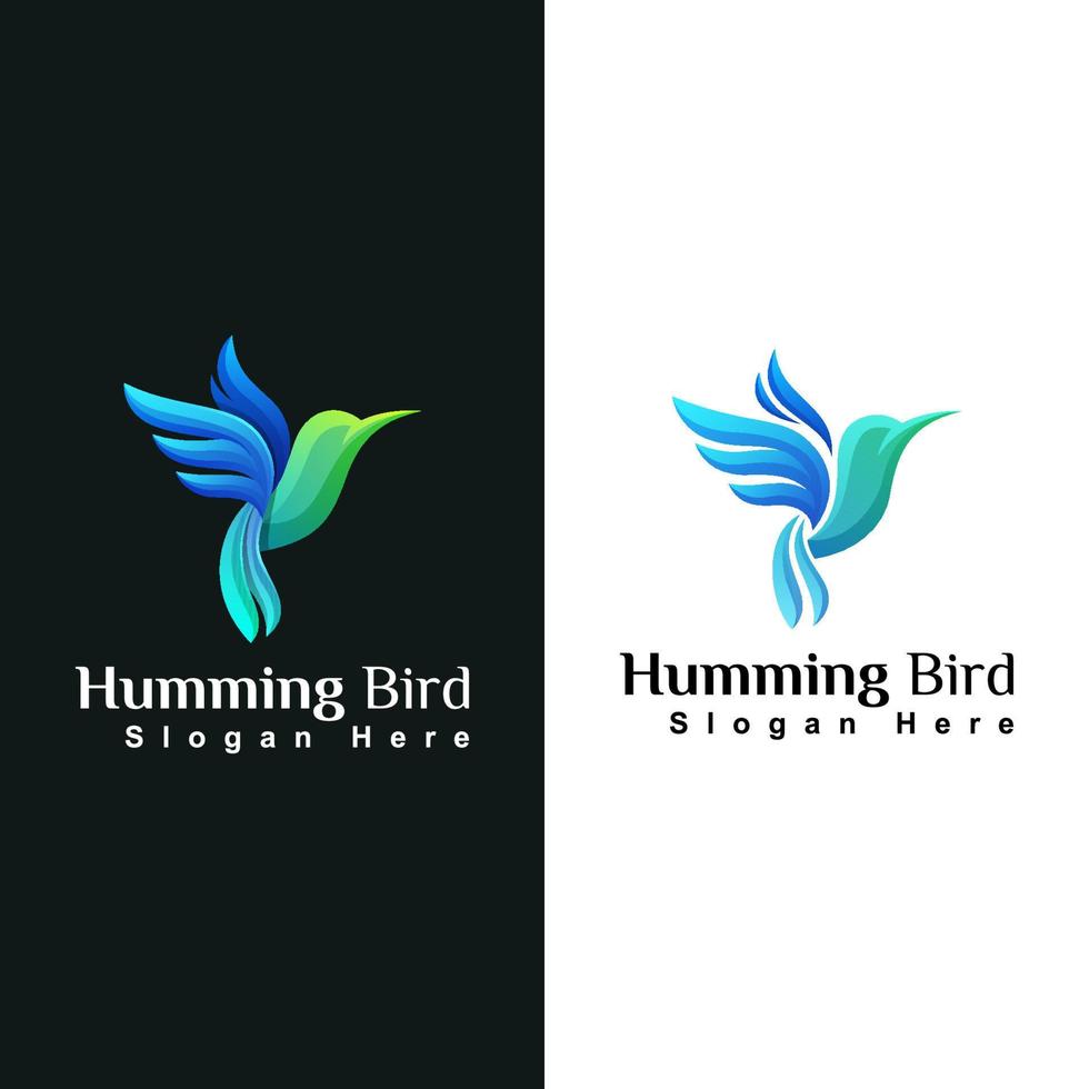 modèle de vecteur de conception de logo animal colibri ou colibri de beauté