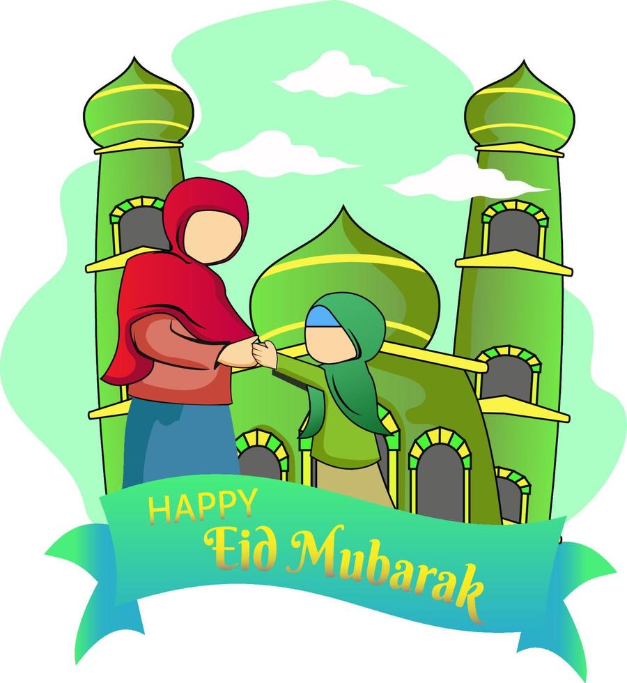 vecteur joyeux eid mubarak gratuit