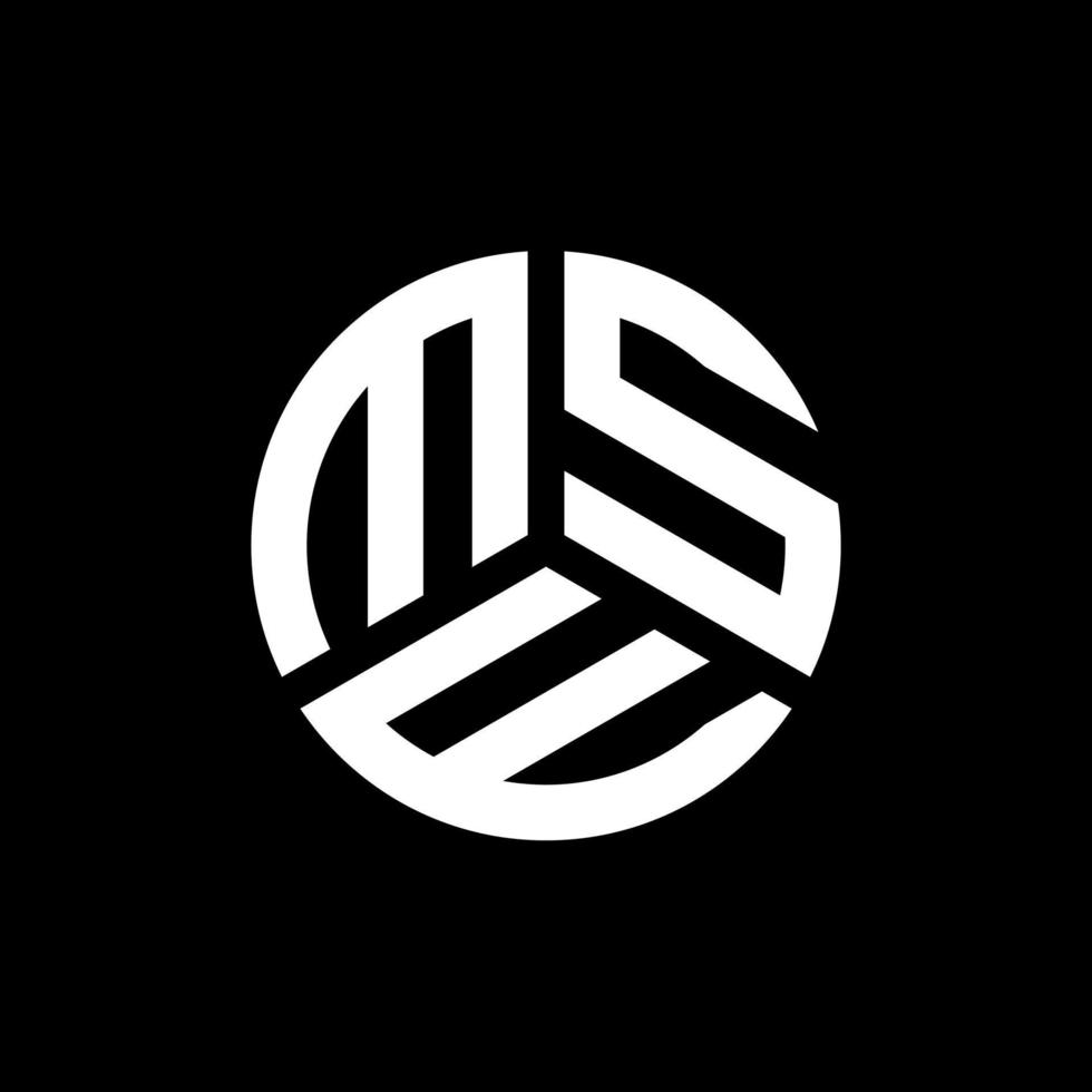 création de logo de lettre mse sur fond noir. concept de logo de lettre initiales créatives mse. conception de lettre mse. vecteur