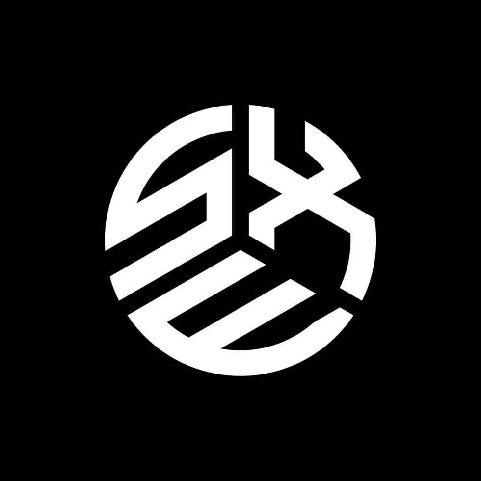 création de logo de lettre sxe sur fond noir. concept de logo de lettre initiales créatives sxe. conception de lettre sxe. vecteur