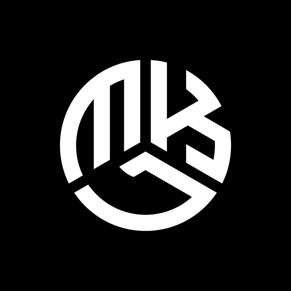 création de logo de lettre mjk sur fond blanc. concept de logo de lettre initiales créatives mjk. conception de lettre mjk. vecteur