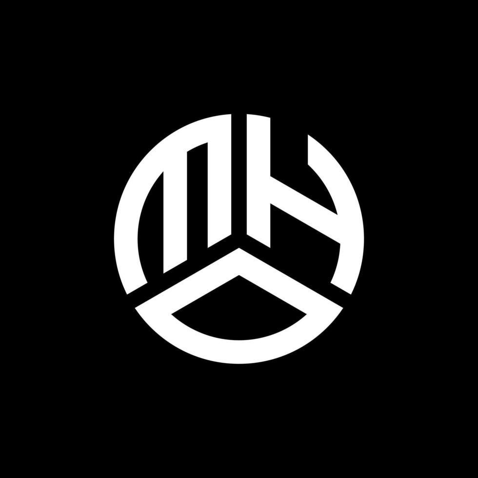 création de logo de lettre mho sur fond noir. concept de logo de lettre initiales créatives mho. conception de lettre mho. vecteur