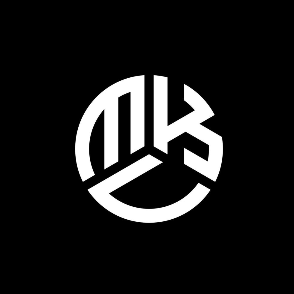 création de logo de lettre mkv sur fond noir. concept de logo de lettre initiales créatives mkv. conception de lettre mkv. vecteur