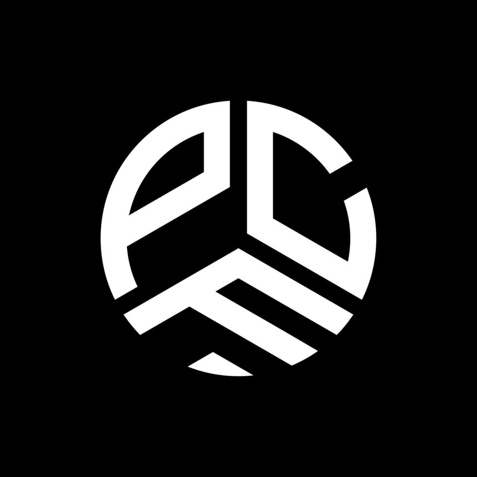 création de logo de lettre pcf sur fond noir. concept de logo de lettre initiales créatives pcf. conception de lettre pcf. vecteur