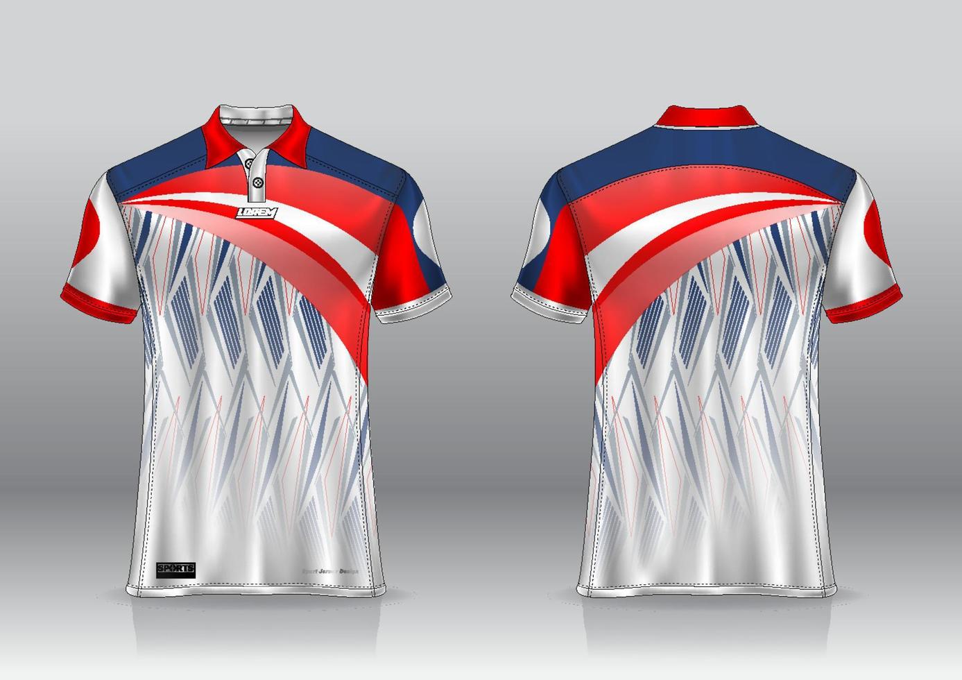 conception de maillot de polo pour les sports de plein air vue avant et arrière vecteur