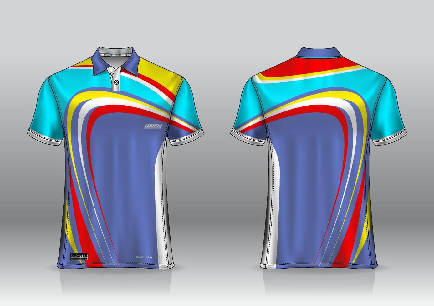 conception de maillot de polo pour les sports de plein air vue avant et arrière vecteur