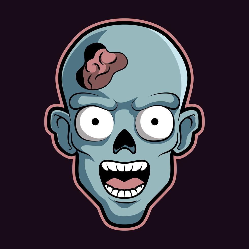 Tête zombie effrayant en colère , mascotte esports logo vector illustration