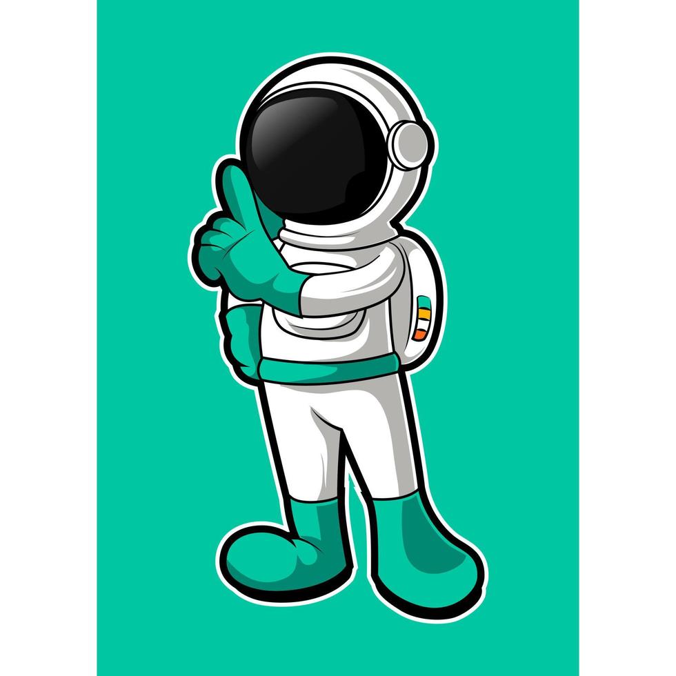 conception graphique du logo de la mascotte de l'astronaute vecteur