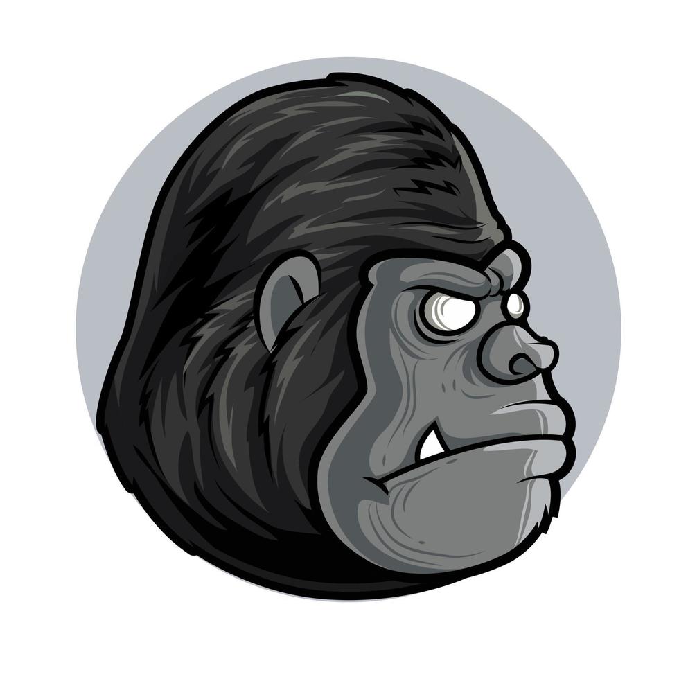 logo de mascotte de vecteur de tête de gorille