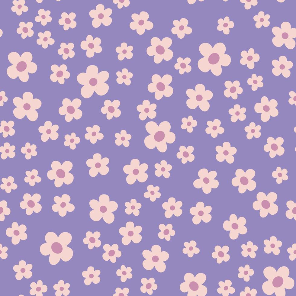 magnifique motif floral sans couture avec des fleurs. design sans fin avec de délicates fleurs sauvages pour l'impression et la décoration. toile de fond botanique reproductible. illustration vectorielle plane couleur. vecteur