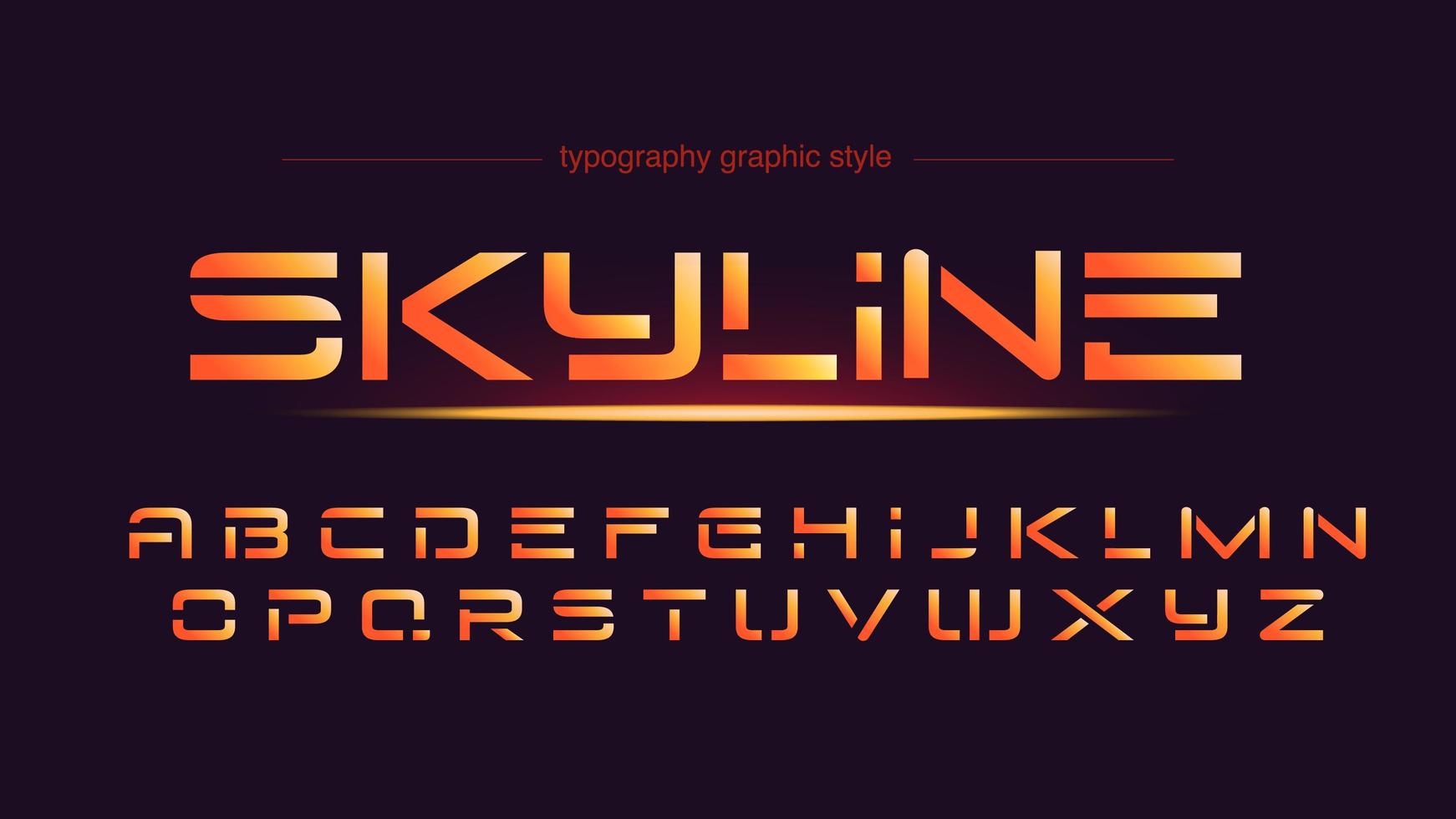 typographie sport futuriste orange vecteur