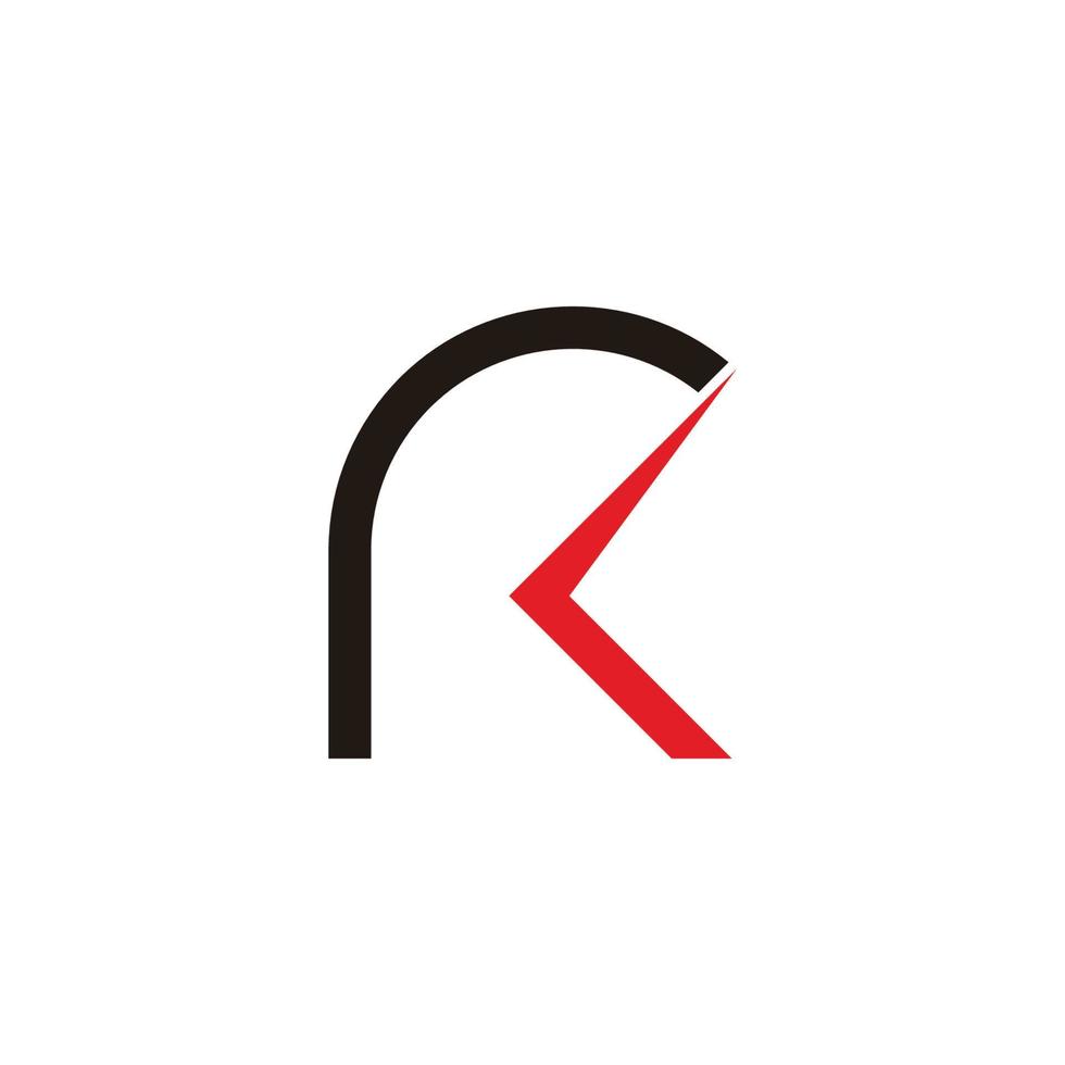 lettre rk flèche simple ligne logo vecteur