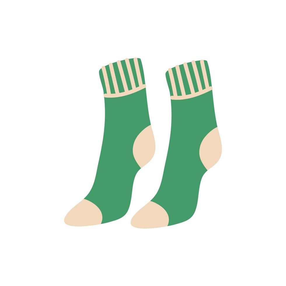 chaussettes hautes de sport de couleur verte. illustration vectorielle en style cartoon. vecteur