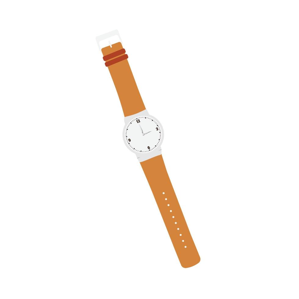 illustration plate de montre-bracelet en cuir. élément de conception d'icône propre sur fond blanc isolé vecteur