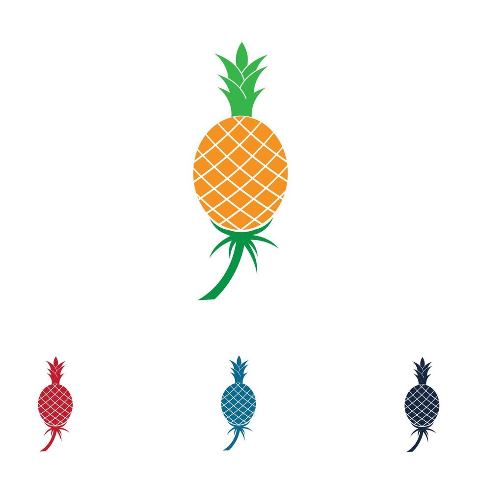 illustration vectorielle de fruits tropicaux ananas. vecteur