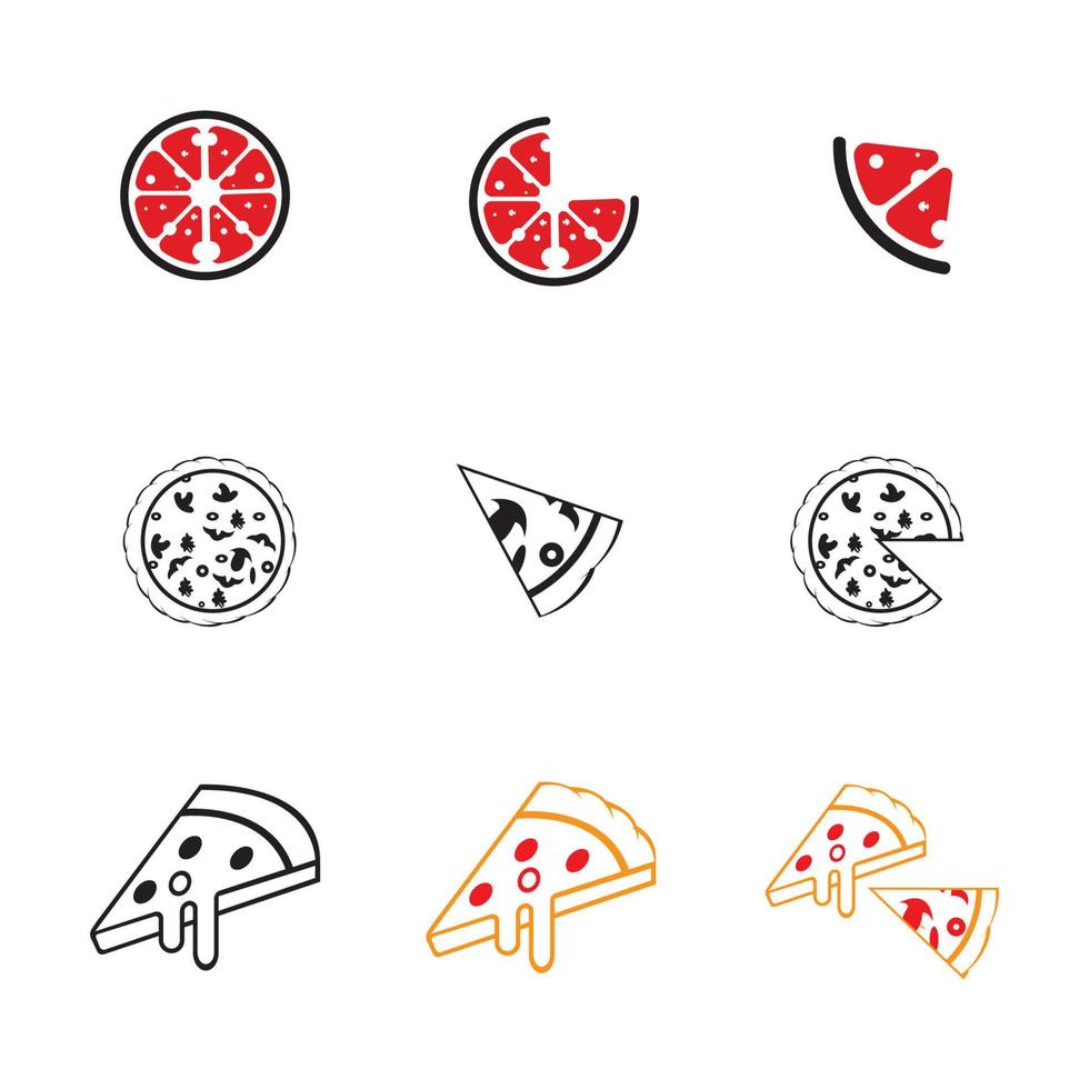 création de logo de pizza vecteur