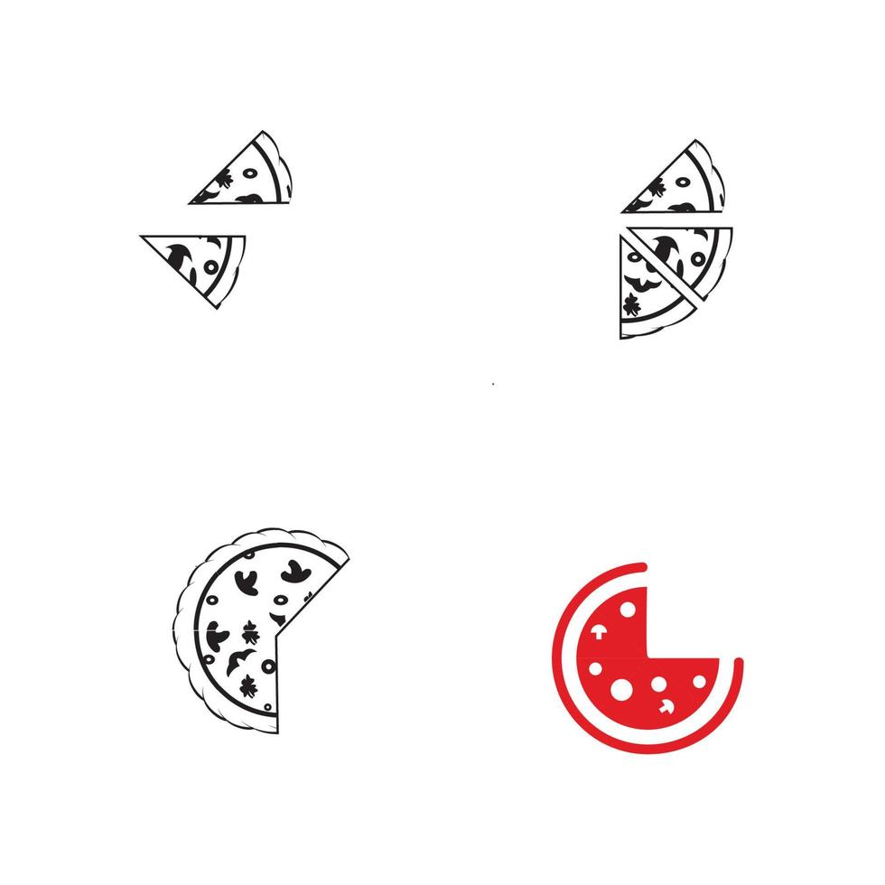 création de logo de pizza vecteur