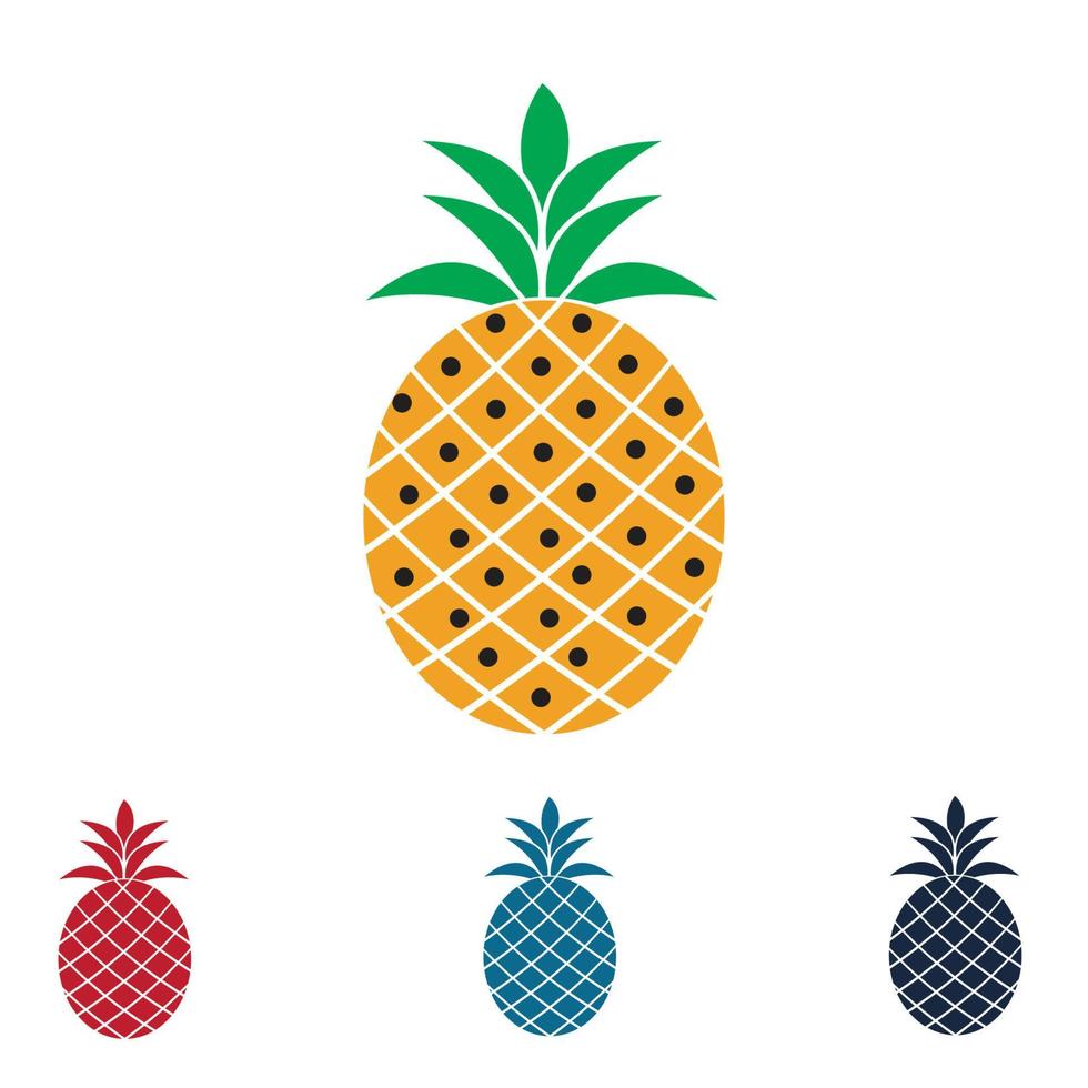 illustration vectorielle de fruits tropicaux ananas. vecteur