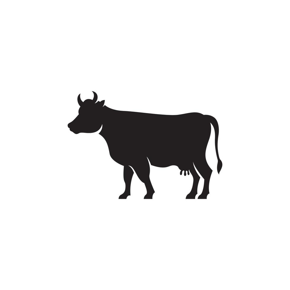 icône de vecteur de silhouette de vache
