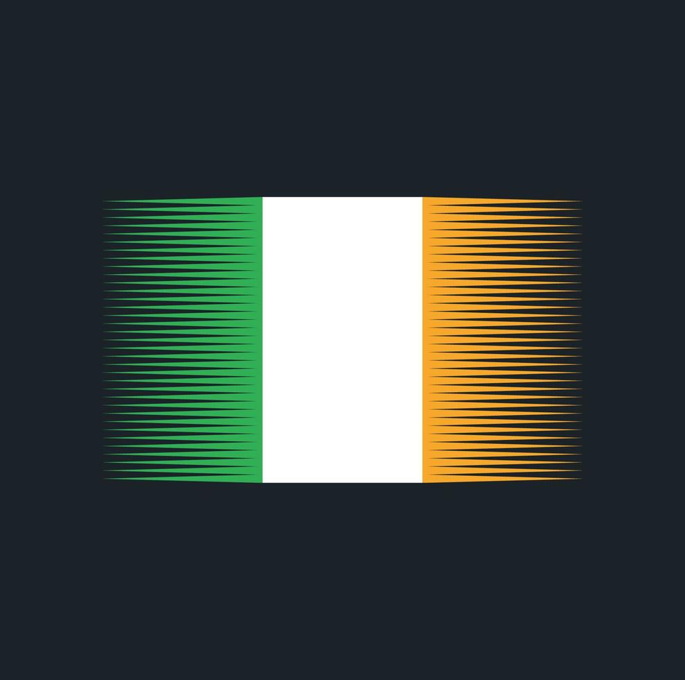 pinceau drapeau irlandais. drapeau national vecteur