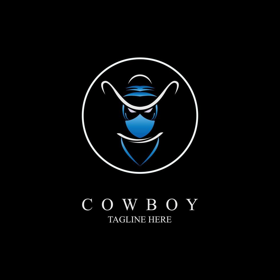 modèle de conception de style moderne logo cowboy pour marque ou entreprise et autre vecteur